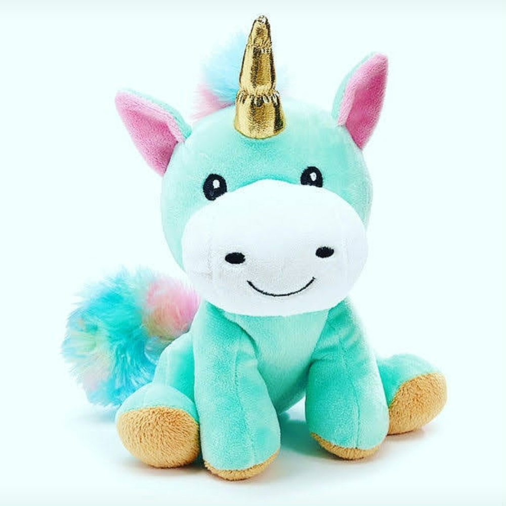 Enchanting Unicorn Plush Toy - Teal and Gold
